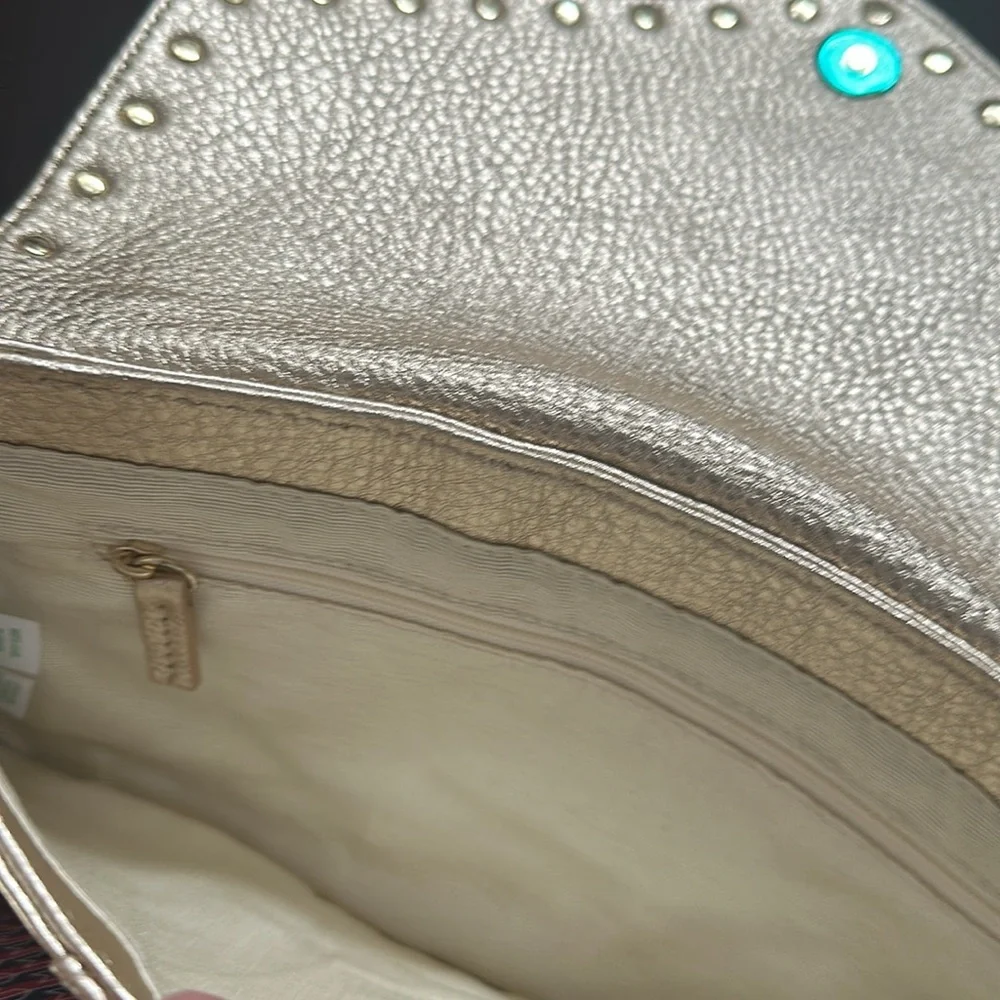 Lilly Pulitzer Gold Clutch with Pearl Accents NWOT - Picture 7 of 9